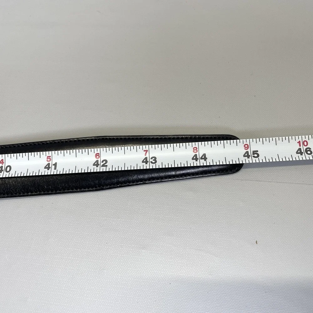 Trafalgar Cortina Leather Belt Mens Size 38 Black Dress Buckle - Made in USA
